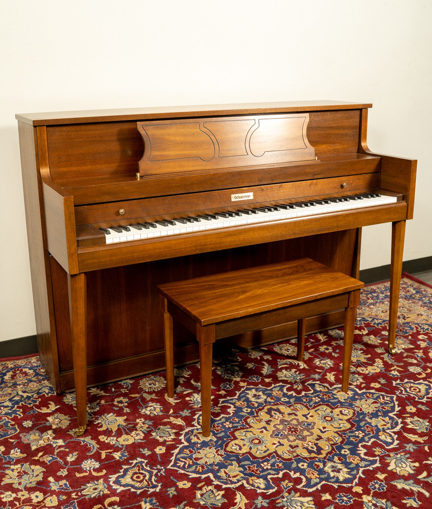 Schumann Upright Piano Satin Walnut SN: J14189