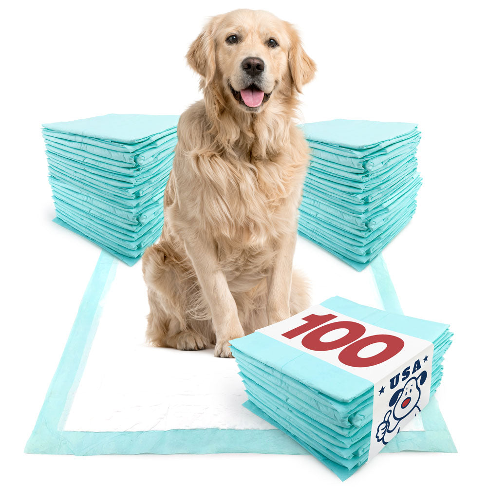 ValuePad USA Plus Puppy Pads, Extra Large 28x36 Inch, 100 Count BULK PACK - Premium Puppy Pee Pads for Dogs, American Made Puppy Pads, Tear Resistant, Super Absorbent Polymer Gel Core, 5-Layer Design 