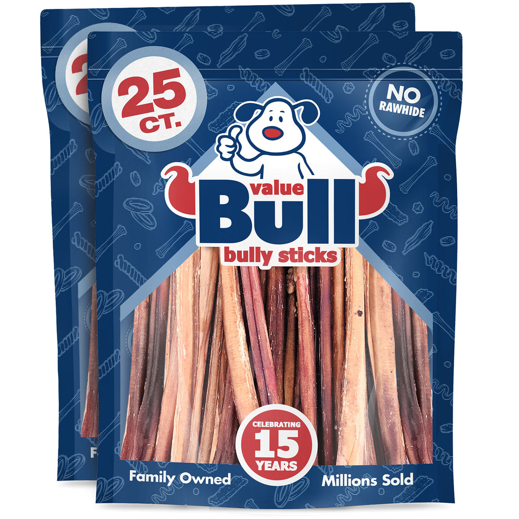 Bully Sticks, Low Odor Premium Dog Chews, Thin 12