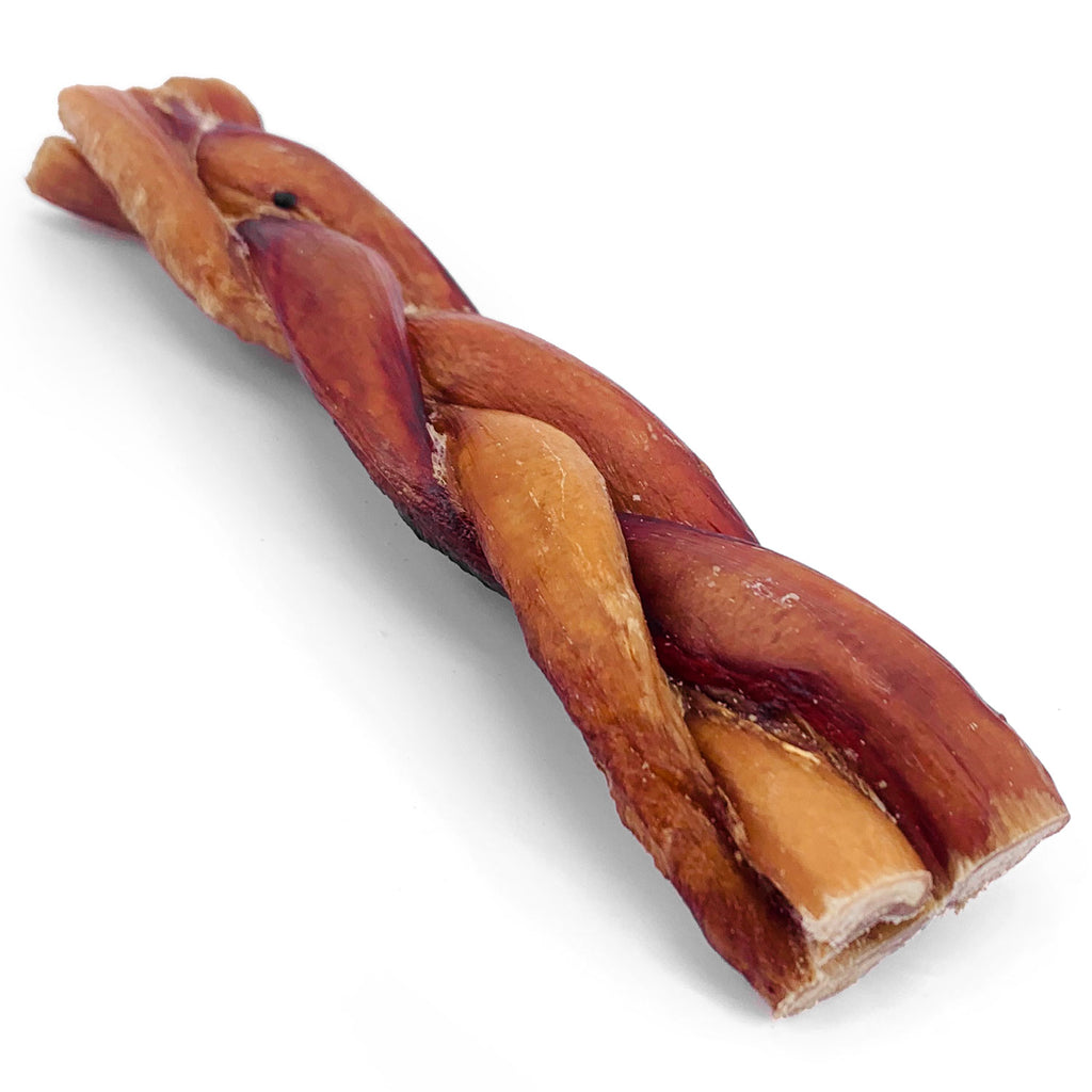 Braided Bully Sticks, Thick 6 Inch, 25 Count - All Natural Dog Treats, 100% Beef Pizzles, Single Ingredient Rawhide Alternative 